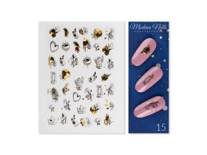 nalepky nail art gold glam 15