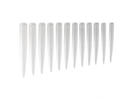 TIPY STILETTO WHITE 12 ks ( 9.3 cm.- 7 cm.) pro Nail Art a Tip Box