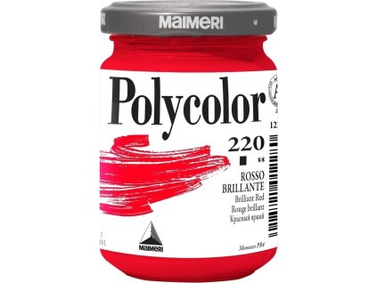 AKRYLOVÁ BARVA  Brilliant Red (220)  POLYCOLOR 140 ml