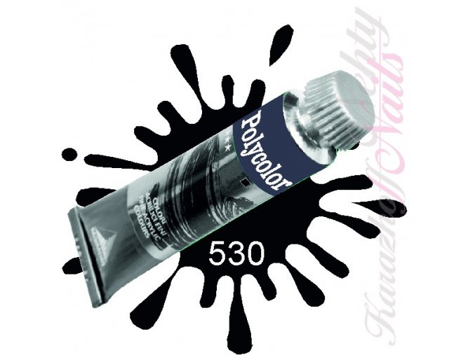 Akrylová barva na nehty Polycolor Black (530) černá 20ml.