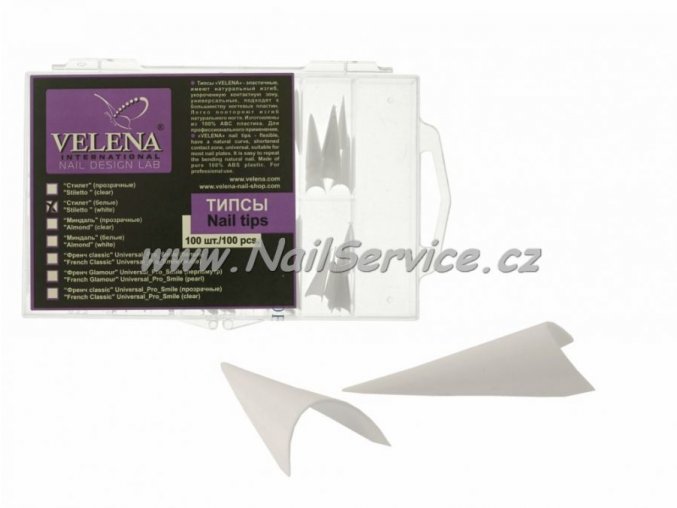 Nail tips VELENA/KODI Stiletto-White 100Ks/Box