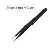 PINZETA PRO NAIL ART A KAMÍNKY, ROVNÁ, ČERNÁ