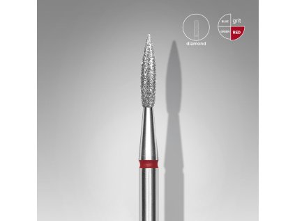 Staleks Diamond Drill Bit pointed - "flame" red 2.3mm/8mm - FA11R023/8