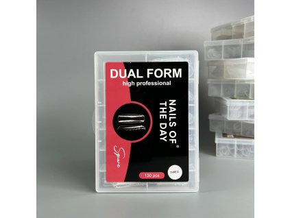 NAILSOFTHEDAY Dual Form Square 01 (Typ 2) – horní formy široký čtverec/mandle, 130 kusů