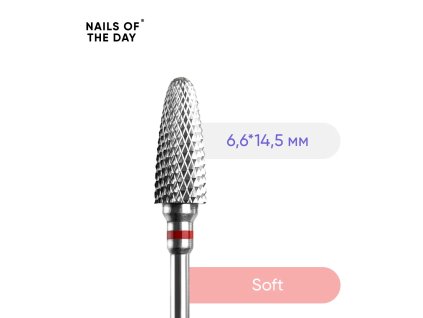 NAILSOFTHEDAY Carbide corn milling cutter 6.6*14.5 mm, red