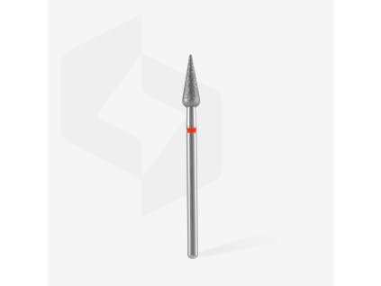 Diamond Nail Bit – Pointed Pear, Red, EXPERT – Head Diameter: 4 mm / Working Length: 12 mm