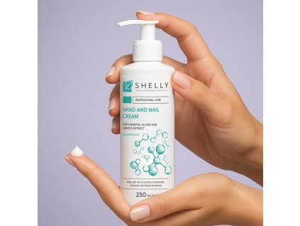 Cream for hands and nails with keratin, silver and arnica extract Shelly 250 ml