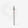 Diamond Nail Bit – Pointed Pear, Red, EXPERT – Head Diameter: 4 mm / Working Length: 12 mm