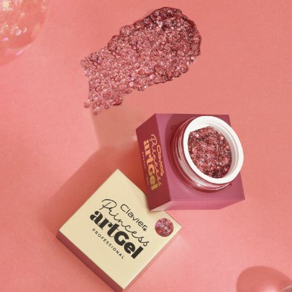 Clavier Art Gel Princess 5g VaianaPrůhledný gel na zdobení nehtů s obsahem růžových třpytek různých velikostí.