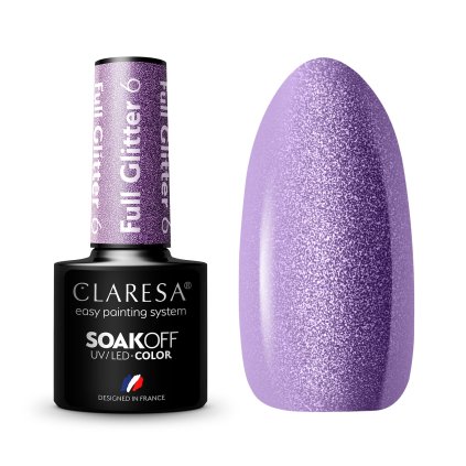 Gél lak Claresa FULL GLITTER 6