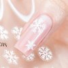 Tenké nálepky na zdobení nehtů. Vzor: Francouzská manikúra - ombré, bílé sněhové vločky
