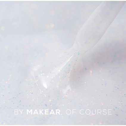 Spevňujúca podkladová báza s kúskami holografickej fólie. MAKEAR Sparkling Rubber Base Lyra SRB01
