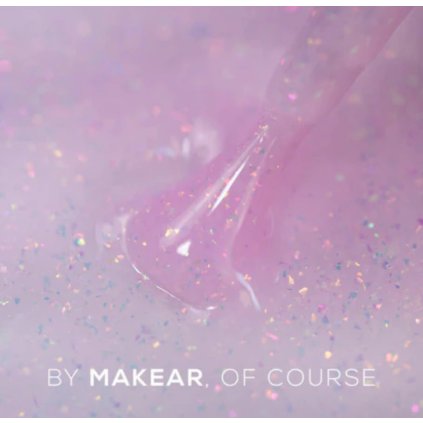 Spevňujúca báza s kúskami holografickej fólie. MAKEAR Sparkling Rubber Base Serpens SRB06
