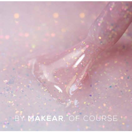 Spevňujúca podkladová báza s kúskami holografickej fólie. MAKEAR Sparkling Rubber Base Sagitta SRB04