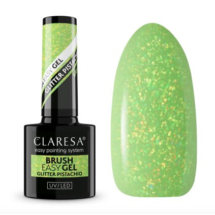 Claresa BRUSH EASY GEL GLITTER PISTACHIO