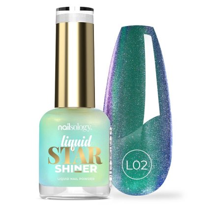 Tekutý leštiaci prach na zdobenie nechtov. Naisology Liquid STAR Shiner 8ml LACERTA L02