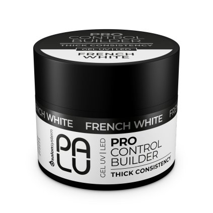 PALU Pro Control Builder Gel 45g FRENCH WHITE Biely, stavebný, tixotropný gél, ktorý je ideálny na vstavanú francúzsku manikúru alebo babyboomer.