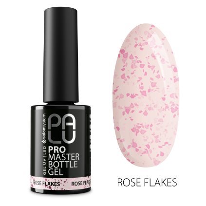 PALU PRO MASTER BOTTLE GEL 11g Stavebný gél pre rýchlu modeláciu a doplnenie. Svetlý odtieň s ružovo-zlatou fóliou.