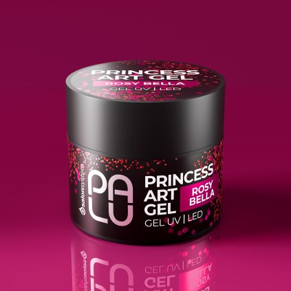 PALU PRINCESS ART GEL 10g ROSY BELLA Gél na zdobenie nechtov s obsahom trblietok. Vhodný na princess nails, vstavanú francúzsku manikúru alebo ombré.