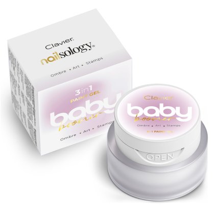 Zelený gél, ktorý je ideálny na ombré, nail art a pečiatkovanie nechtov. Nailsology Clavier Baby Boomer Ombre gél 3v1 3g C04 „Decadence”