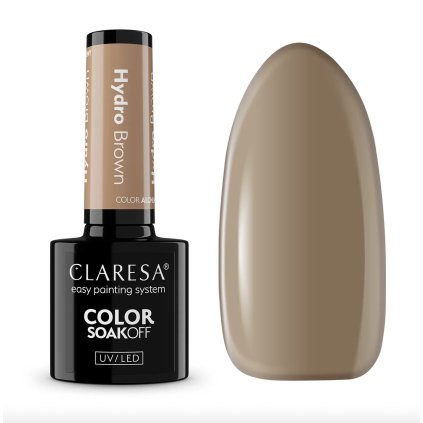 Polotransparentný hnedý gél lak s „glass“ efektom. Claresa gél lak HYDRO Brown