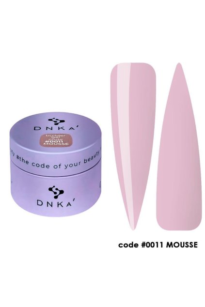 Tixotropný, stavebný gél s mousse konzistenciou. Je ideálny na korekcie, spevnenie, predĺženie a modeláciu. DNKA Builder Gel Mousse 0011