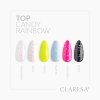 CLARESA TOP NO WIPE CANDY RAINBOW 5g Číry, lesklý top, ktorý obsahuje jemné, hravé konfetti v pastelových farbách.