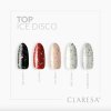 CLARESA TOP NO WIPE ICE DISCO 5G Transparentný top s kúskami striebornej fólie vytvára efekt ľadových odleskov a dodáva manikúre žiarivý, elegantný vzhľad. Bez výpotku, so stredne hustou konzistenciou pre jednoduchú aplikáciu.