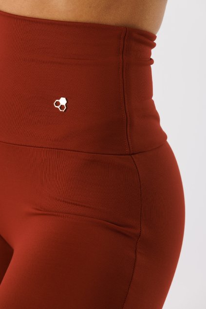 GoldBee Legíny Stahující Pas Lycra Brick Red (Barva Brick Red, Velikost L)