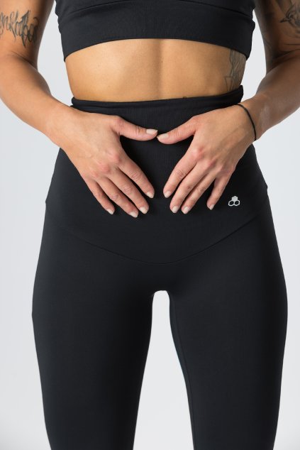 GoldBee Legíny Stahující Celé Břicho Lycra Black (Barva Black, Velikost S)