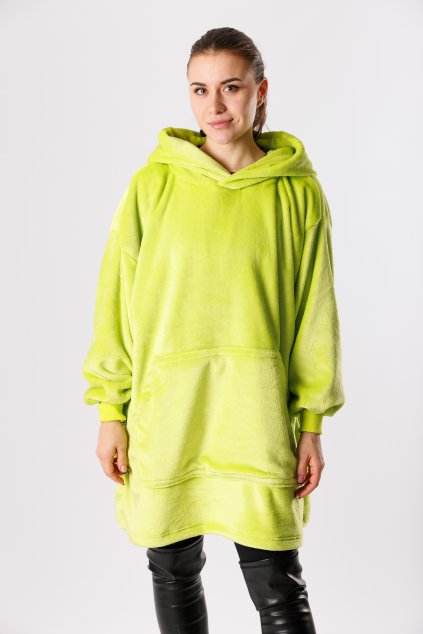 GoldBee Mikina Doba Ledová Fluffy Neon Green (Barva Green, Velikost XL-4XL)