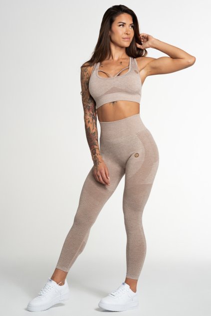 Gym Glamour Legíny Bezešvé Fusion Beige (Barva Beige, Velikost L)