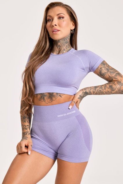 Gym Glamour Kraťásky Melange Lilac (Barva Melange, Velikost L)