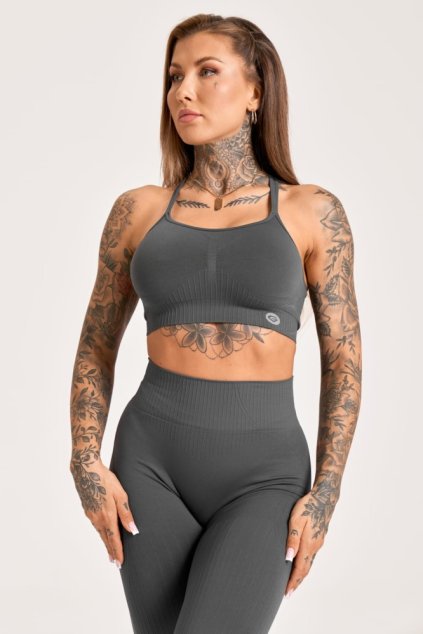 Gym Glamour Podprsenka Push Up 2.0 Silver (Barva Silver, Velikost L)