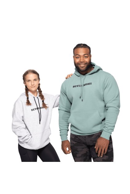 Better Bodies Mikina Logo Hoodie Teal Green (Barva Green, Velikost M)