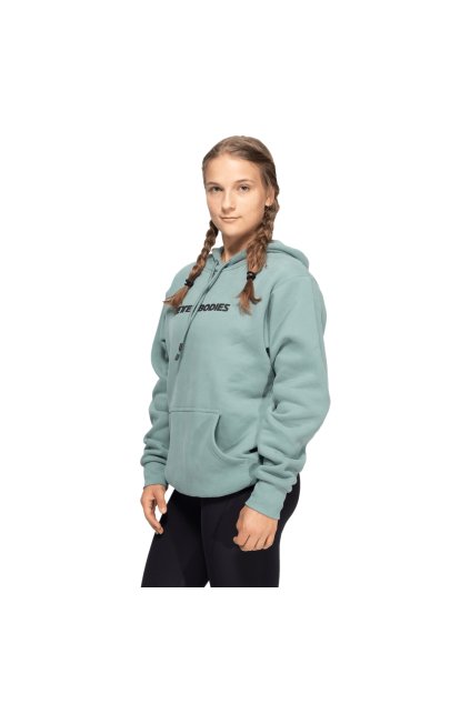 Better Bodies Mikina Logo Hoodie Teal Green (Barva Green, Velikost M)