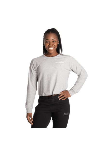 Better Bodies Crop Mikina Empire Light Grey Melange (Barva Grey Melange, Velikost S)