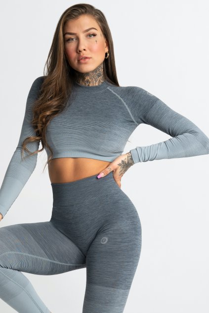 Gym Glamour Crop-Top Sea Ombre (Barva Sea, Velikost M)