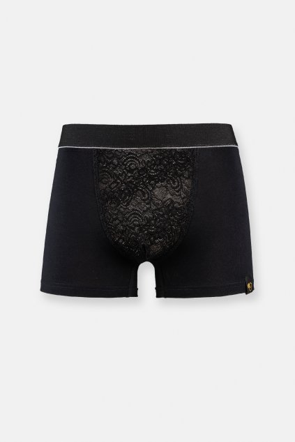GoldBee Boxerky Erotic Krajka Black (Barva Black, Velikost L)