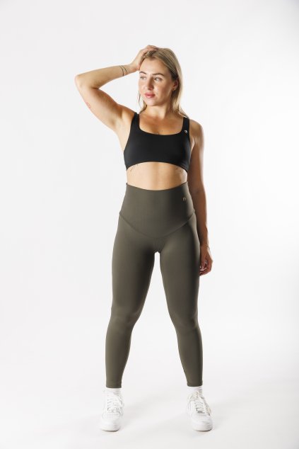 GoldBee Legíny Stahující Celé Břicho Lycra Army (Barva Army, Velikost 3XL)