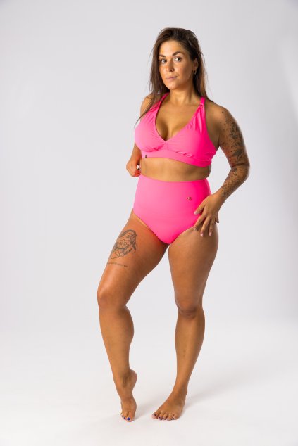 GoldBee Plavky Stahovací Kalhotky Neon Pink (Barva Neon Pink, Velikost 3XL)