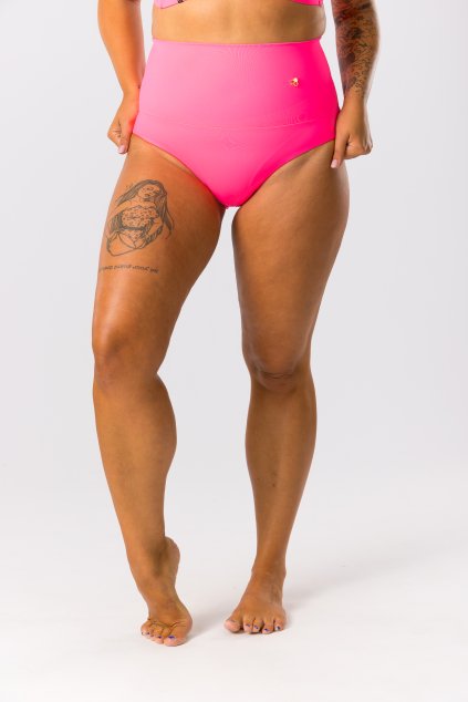 GoldBee Plavky Stahovací Kalhotky Neon Pink (Barva Neon Pink, Velikost 3XL)
