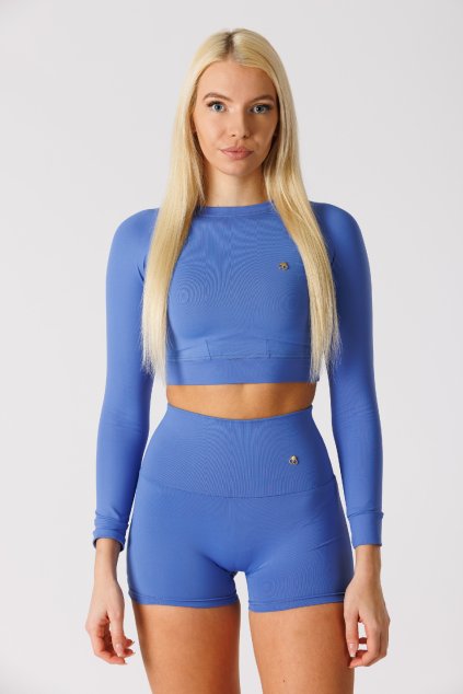 GoldBee Crop-Top BeClassic AirForce Blue (Barva Airforce Blue, Velikost L)