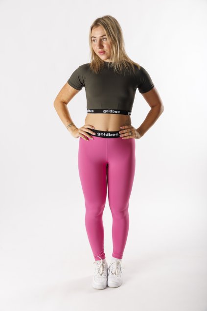 GoldBee Crop-Top S Krátkým Rukávem BeOne Army (Barva Army, Velikost L)