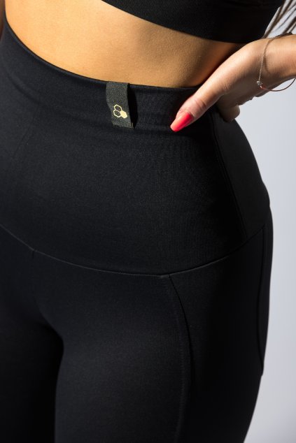 GoldBee Legíny Anticelulitida Lycra Black (Barva Black, Velikost XXL)