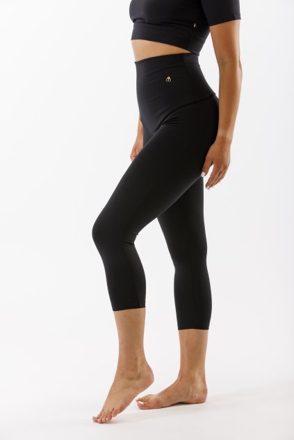GoldBee Capri Legíny Stahující Celé Břicho Lycra Black (Barva Black, Velikost 3XL)