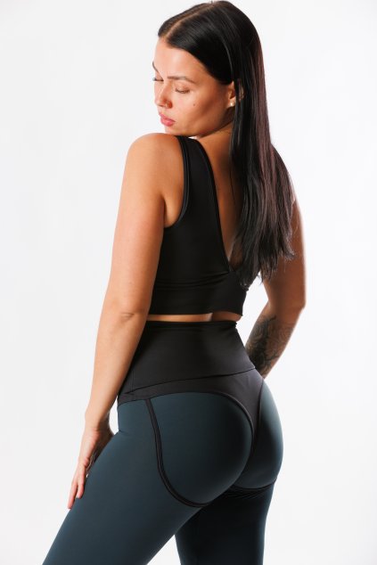 GoldBee Krátký Top Mesh Black (Barva Black, Velikost L)