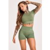 Gym Glamour Kraťásky Melange Khaki (Barva Melange, Velikost L)