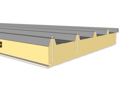 Sendvicový strešný panel PUR, hrúbka 60 mm, 6 ks panelov v dĺžke 3 m, farba biela