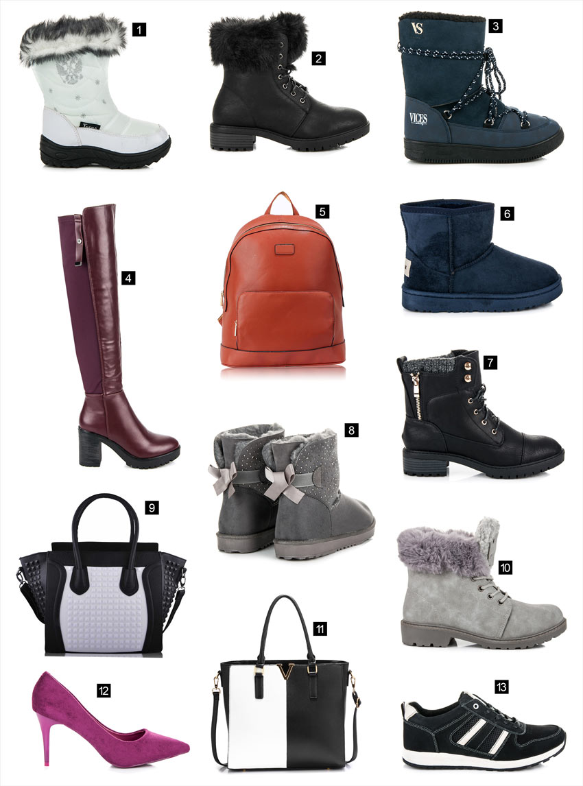 Snehule, workery, čižmy, kabelky, ruksak